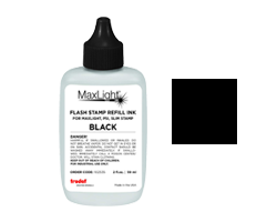 Refill 2 oz. ink for all Maxlight, Slim and Super Slim stamps. Available in black ink color. Ships quick!
