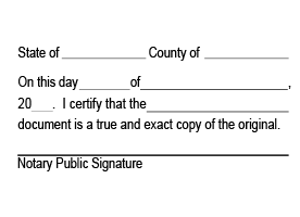 This notary public stamp lets you certify a document as a true copy with 4 mount stamp options. Ships quick!