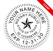 This notary public stamp for the state of Texas adheres to state regulations and provides top quality impressions. Ships quick!