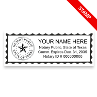 Top quality Texas notary stamp ships in 1-2 days, meets all state requirements and is available on 5 mount choices. Ships quick!
