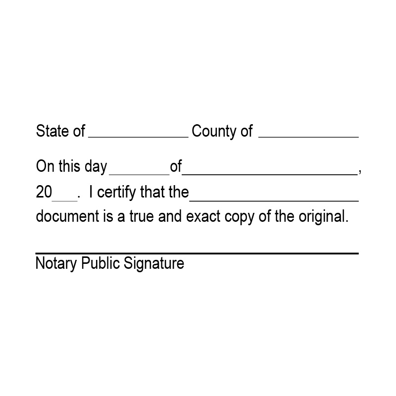 This notary public stamp lets you certify a document as a true copy with 4 mount stamp options. Ships quick!