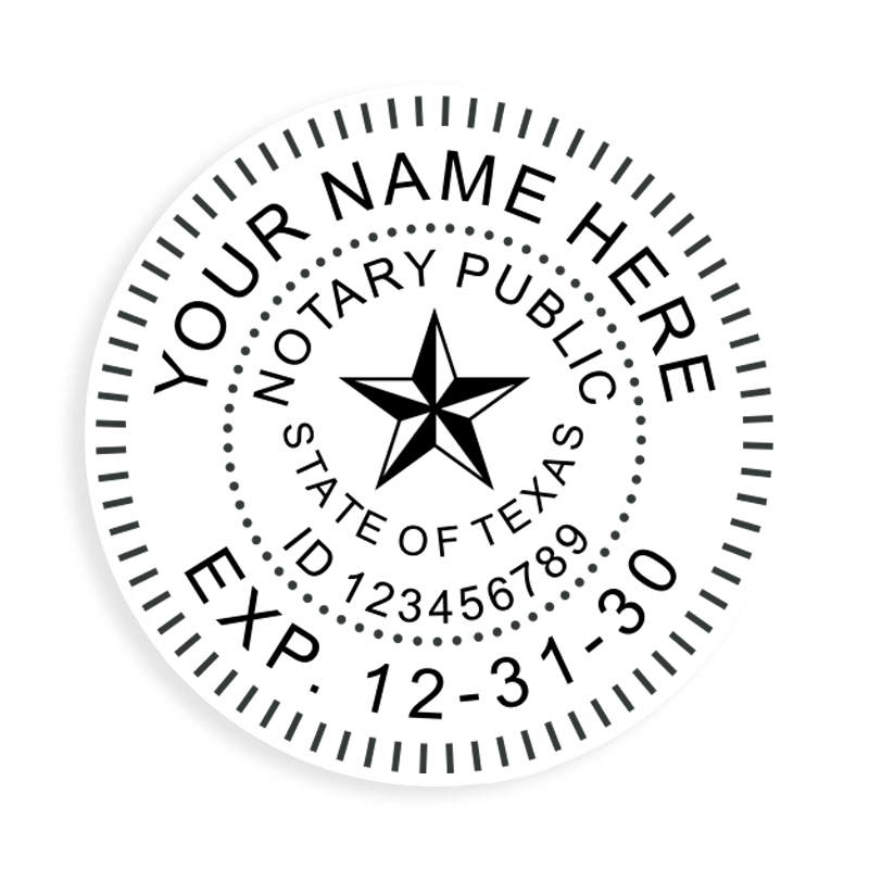 This notary public stamp for the state of Texas adheres to state regulations and provides top quality impressions. Ships quick!