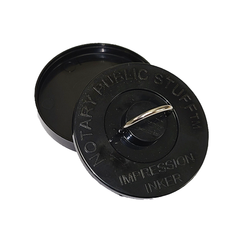 This seal impression inker comes in black ink only and doubles as a finger-printer. Works with most regular size embossers. Ships quick!