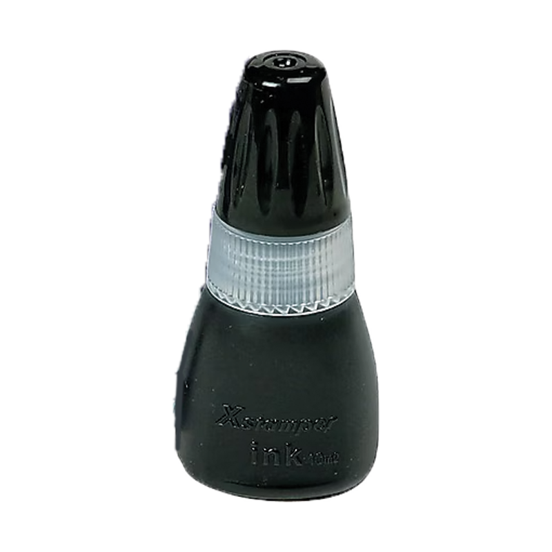 Genuine Xstamper 10mL refill ink for Xstamper N-series pre-inked stamps. Available in black ink color. Ships quick!